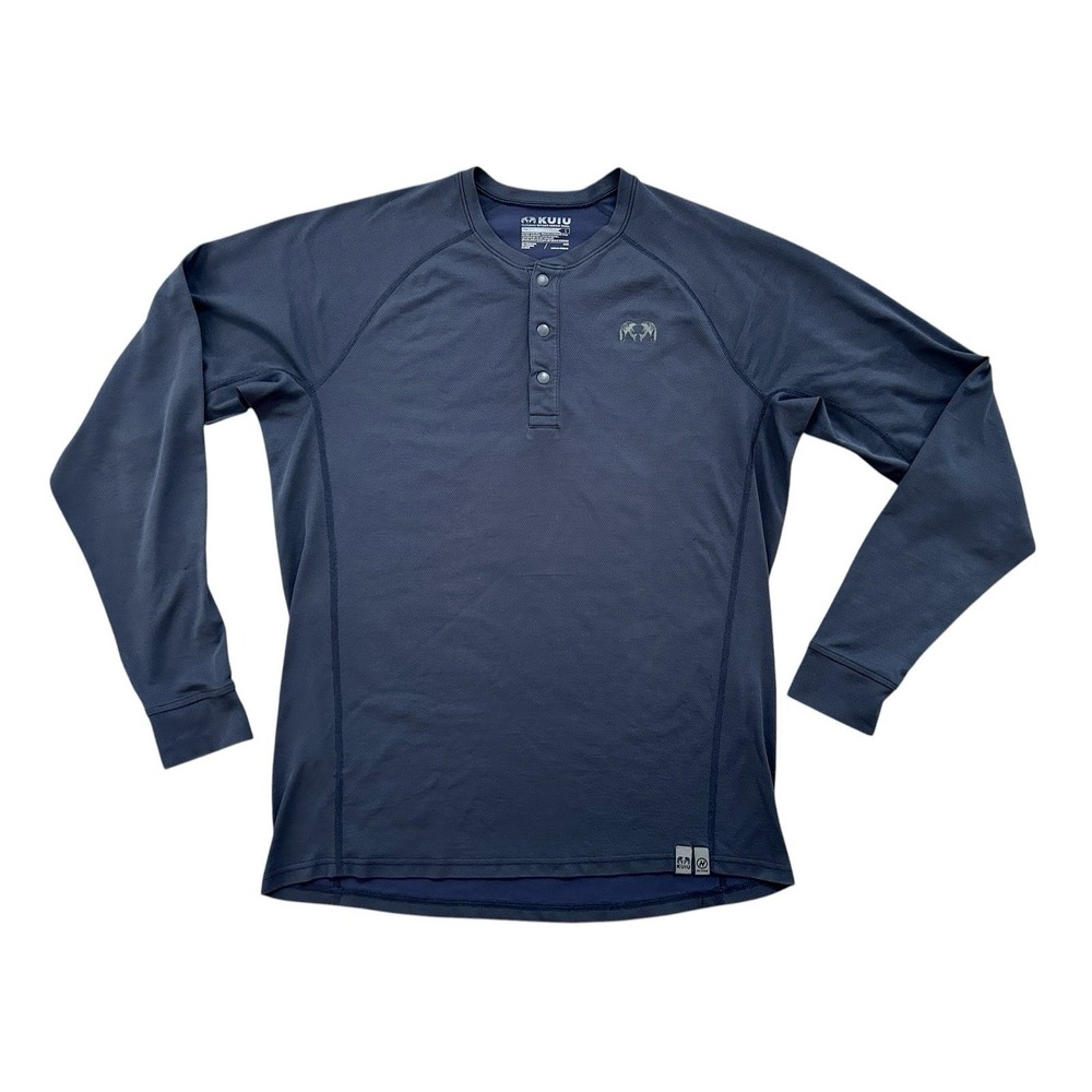 KUIU Nuyarn Men's Merino Wool Pro Henley Large Base Layer Blue Hunting